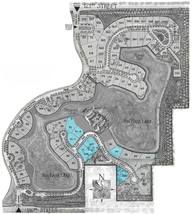 Waterfront of West Clay Lot Map Carmel Indiana